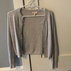 Rebecca Taylor grey knit cardigan